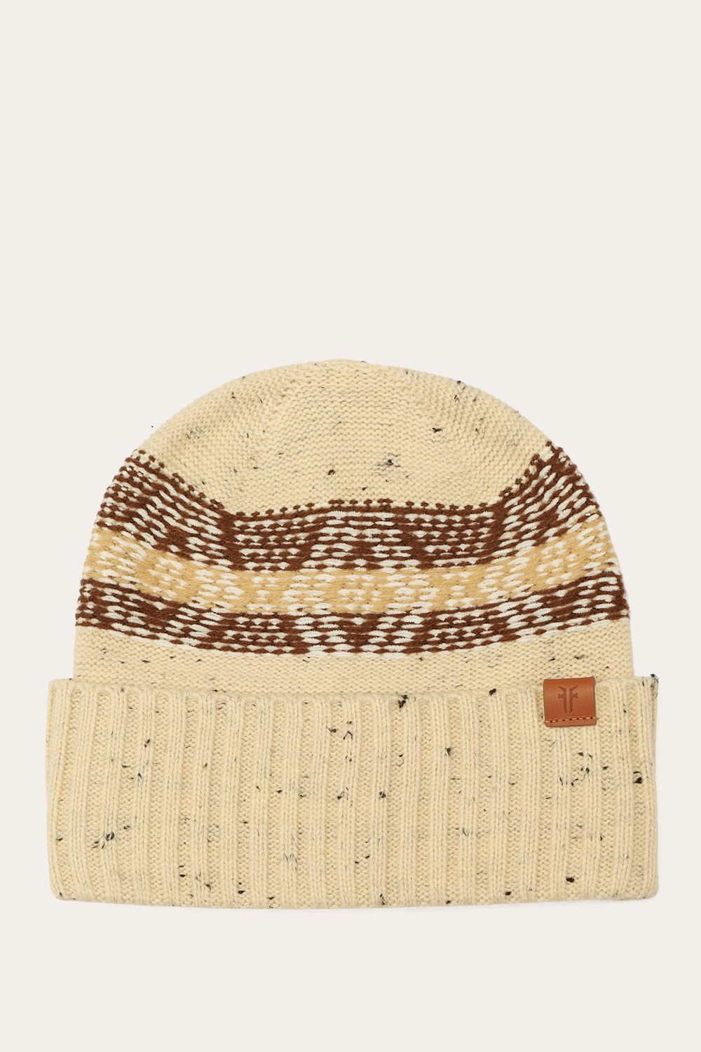 Frye Birch Tweed Fair Isle Cuff Hat Birch