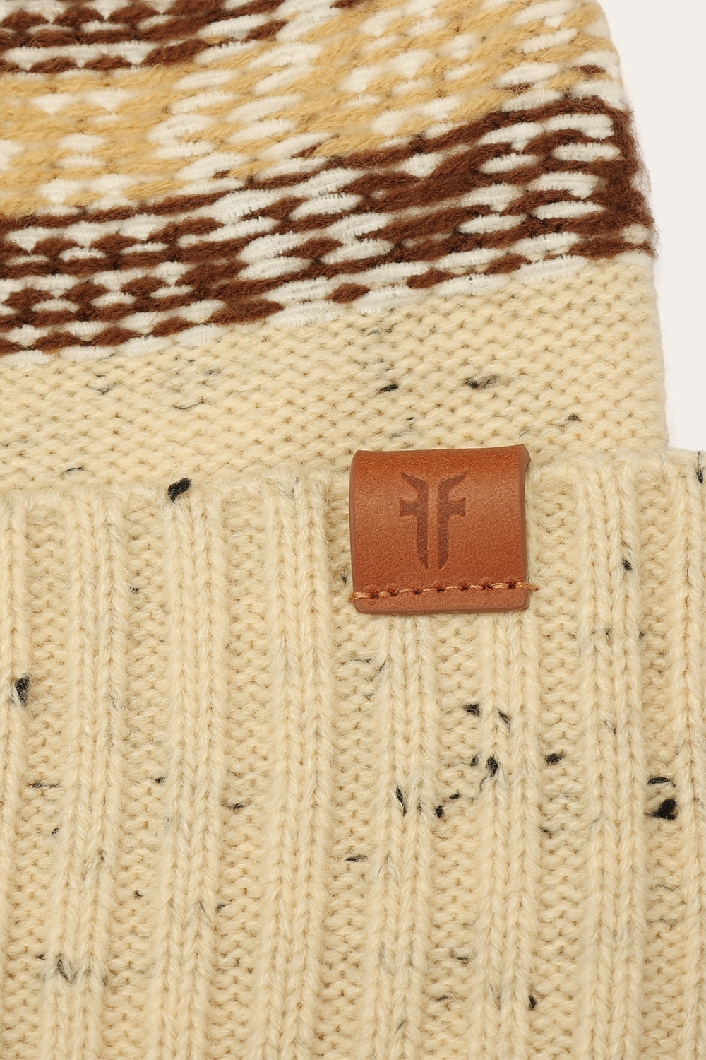 Frye Birch Tweed Fair Isle Cuff Hat Birch