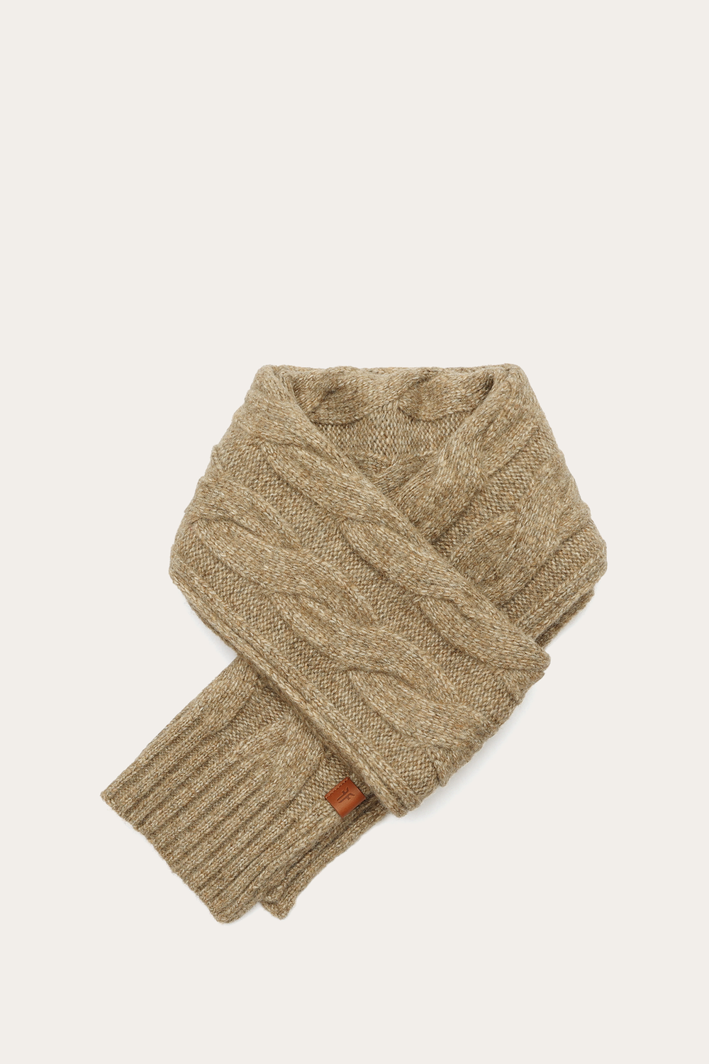 Frye Burnt Olive Wide Cable Scarf Burnt Olive