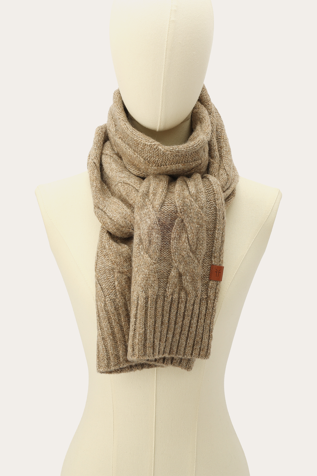 Frye Burnt Olive Wide Cable Scarf Burnt Olive