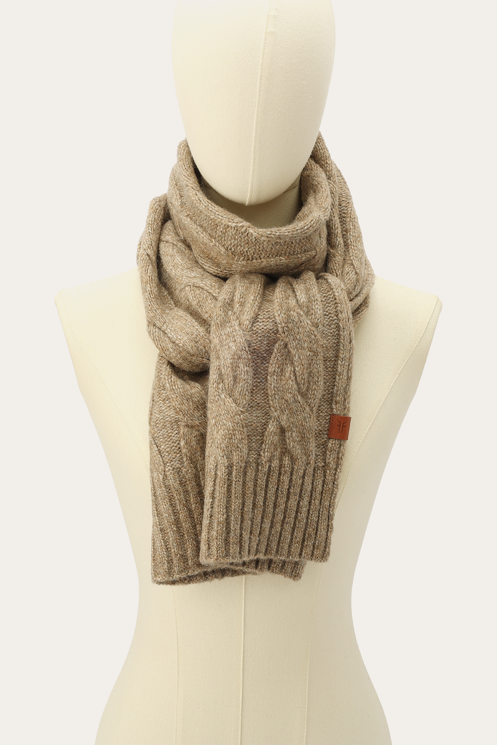 Frye Burnt Olive Wide Cable Scarf Burnt Olive