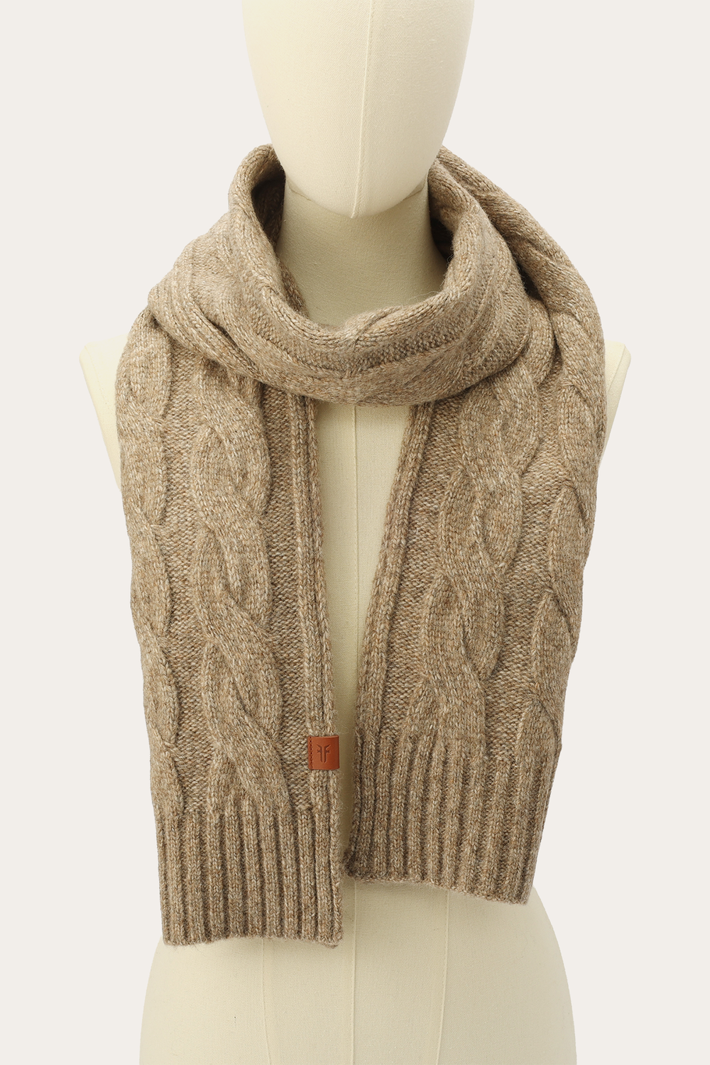 Frye Burnt Olive Wide Cable Scarf Burnt Olive