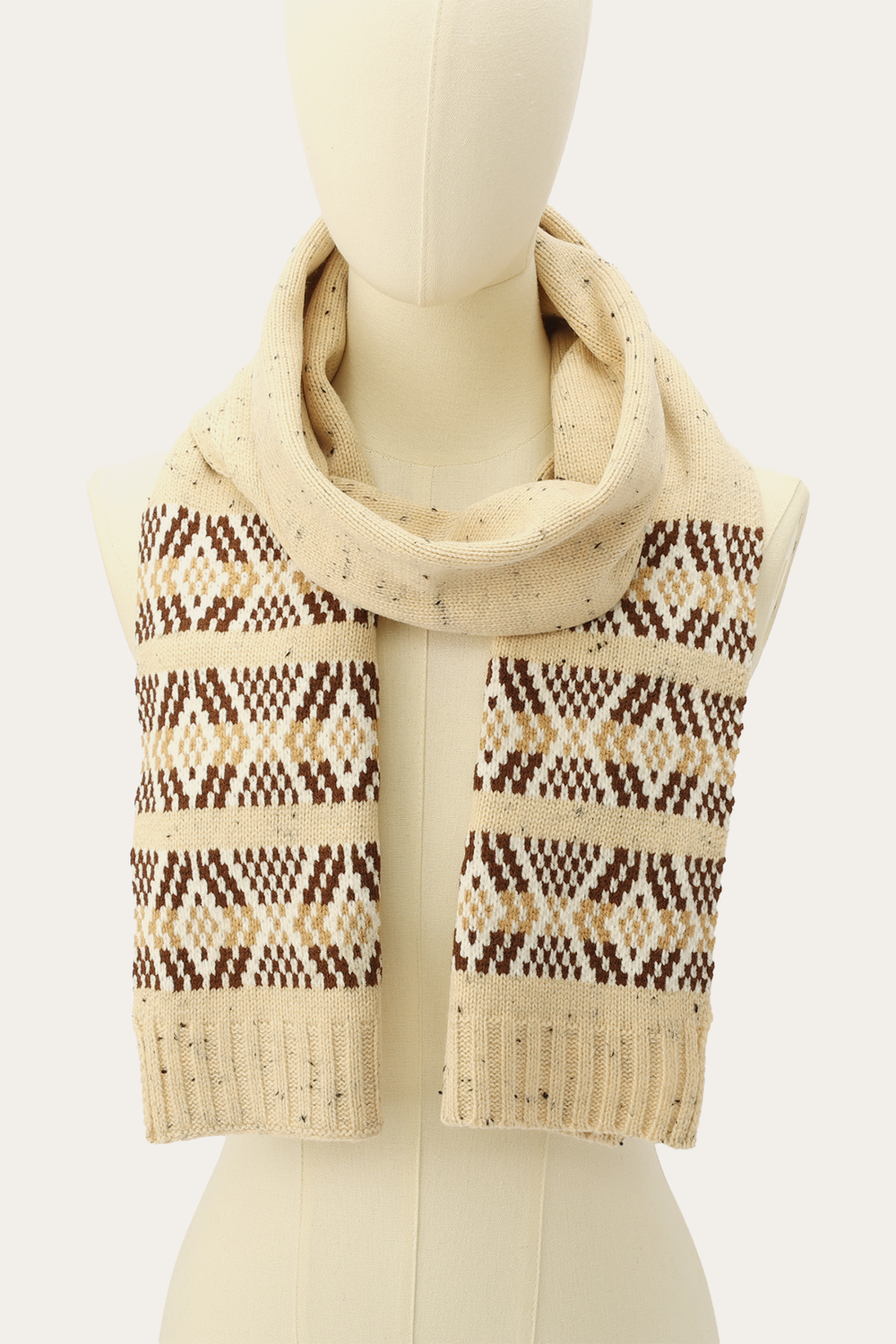 Frye Birch Tweed Fair Isle Scarf Birch