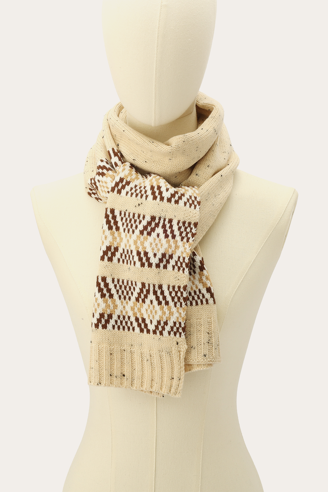 Frye Birch Tweed Fair Isle Scarf Birch
