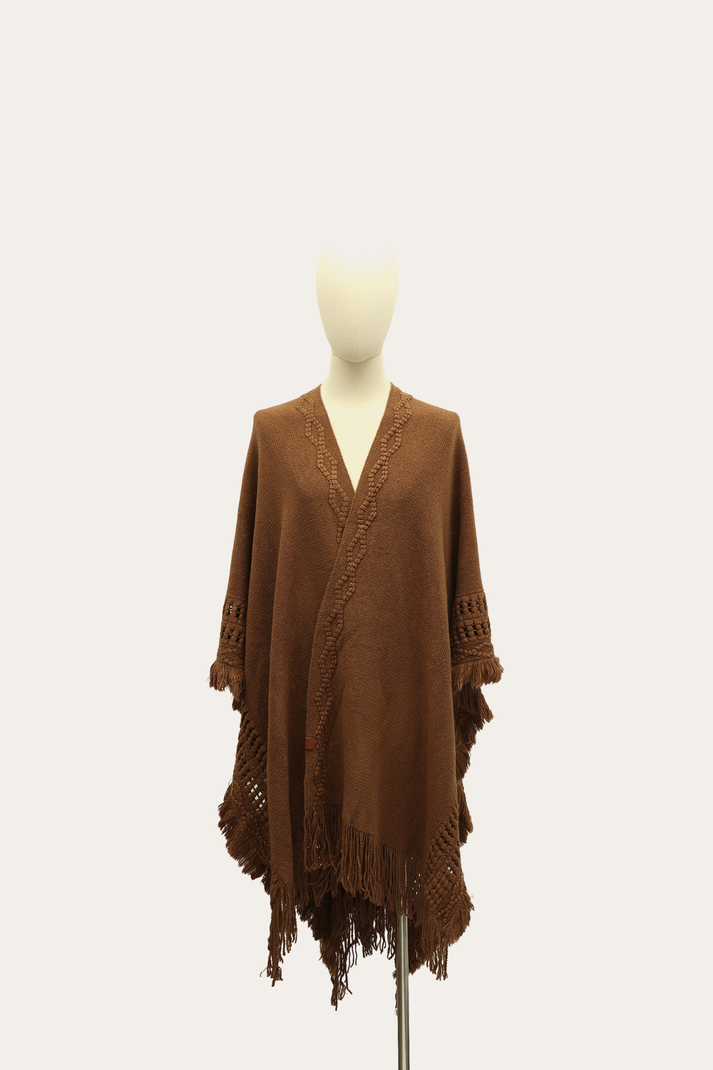 Frye Acorn Embellished Fringe Ruana Acorn