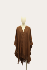 Frye Acorn Embellished Fringe Ruana Acorn