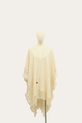 Frye Birch Embellished Fringe Ruana Birch