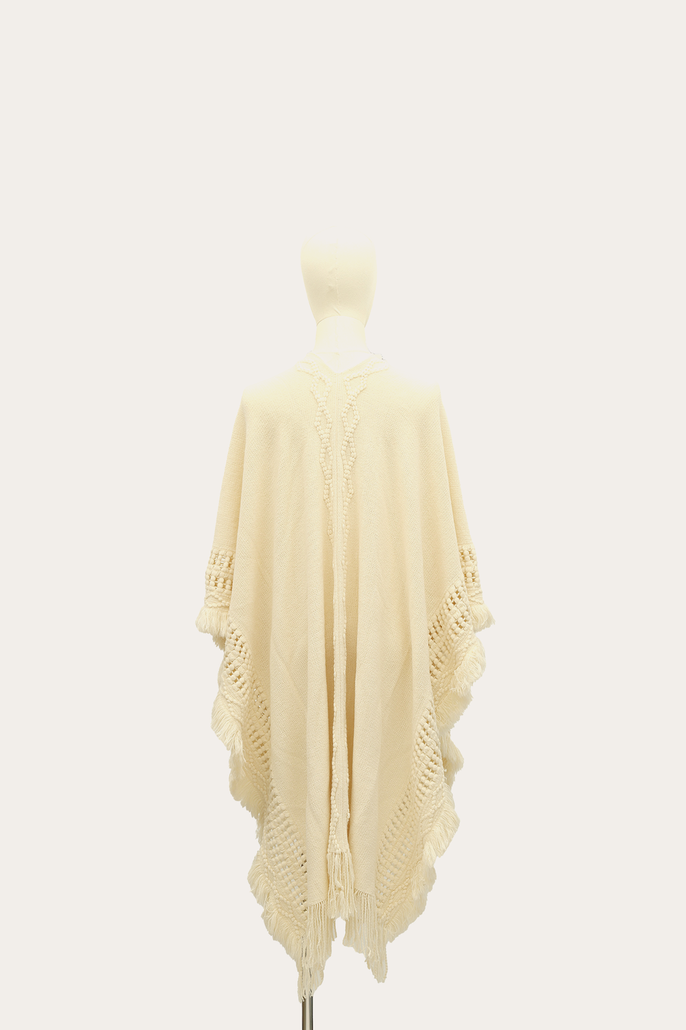 Frye Birch Embellished Fringe Ruana Birch
