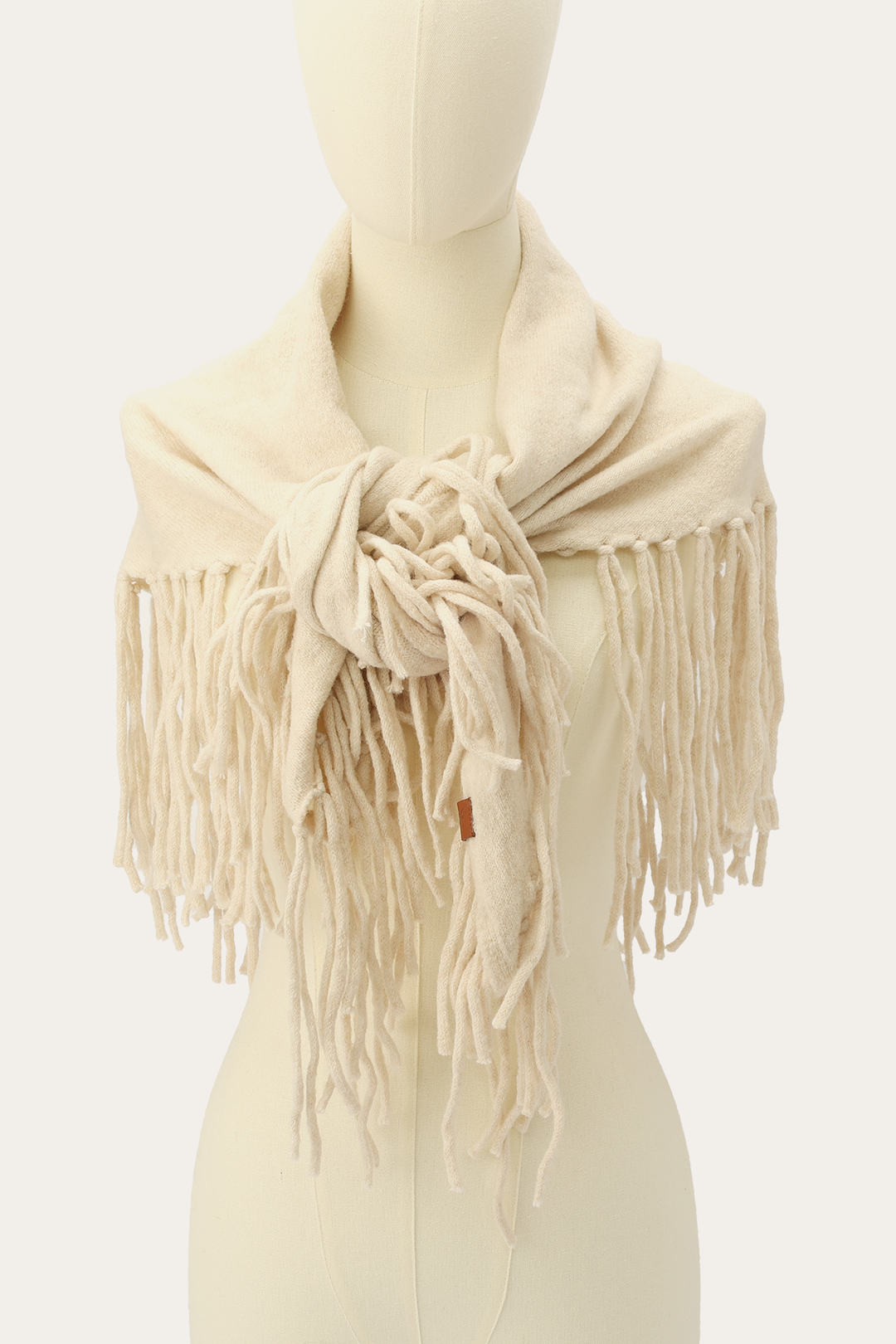 Frye Birch Long Fringe Triangle Scarf Birch