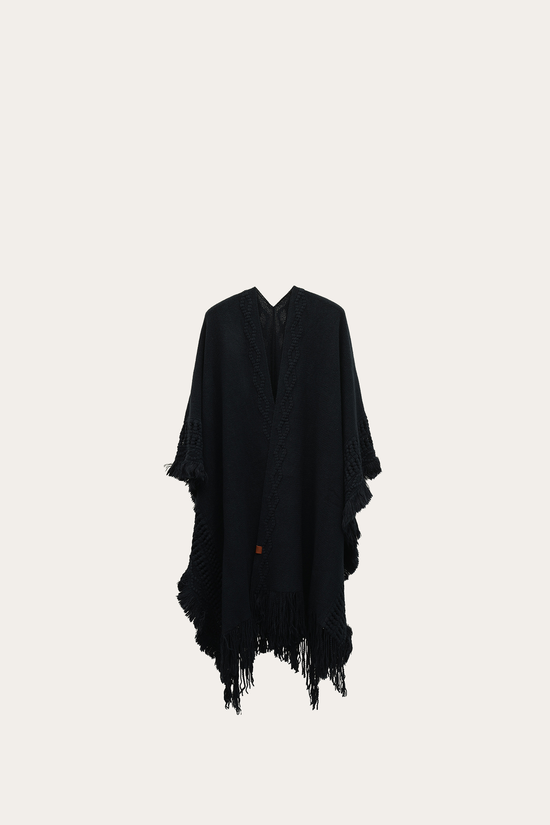 Frye Navy Blazer Embellished Fringe Ruana Navy Blazer
