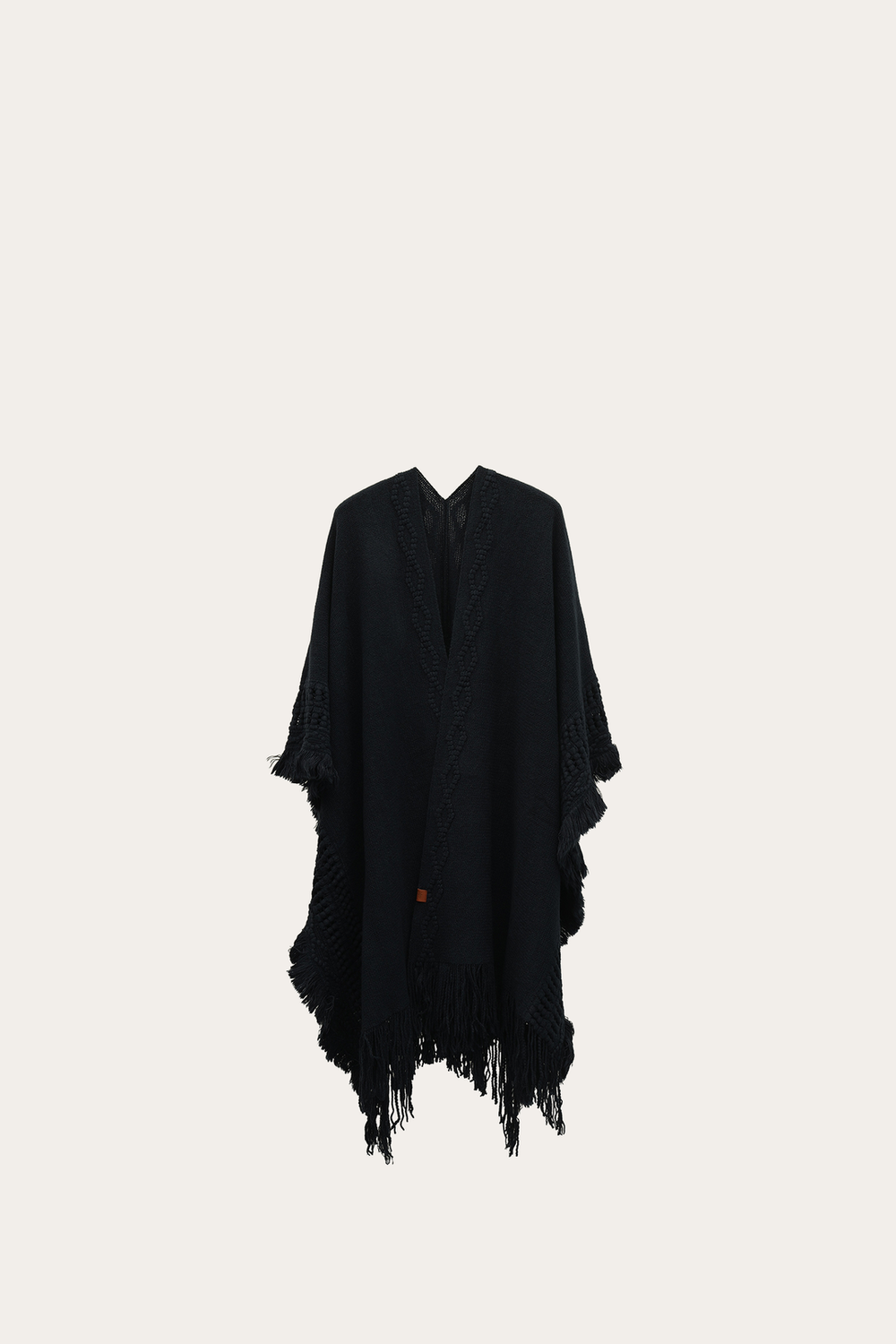 Frye Navy Blazer Embellished Fringe Ruana Navy Blazer