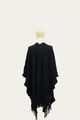 Frye Navy Blazer Embellished Fringe Ruana Navy Blazer