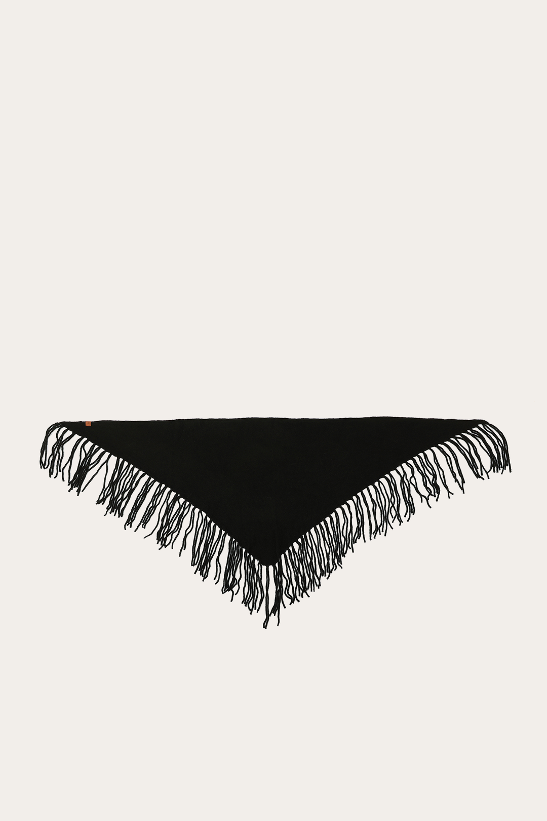 Frye Black Long Fringe Triangle Scarf Black