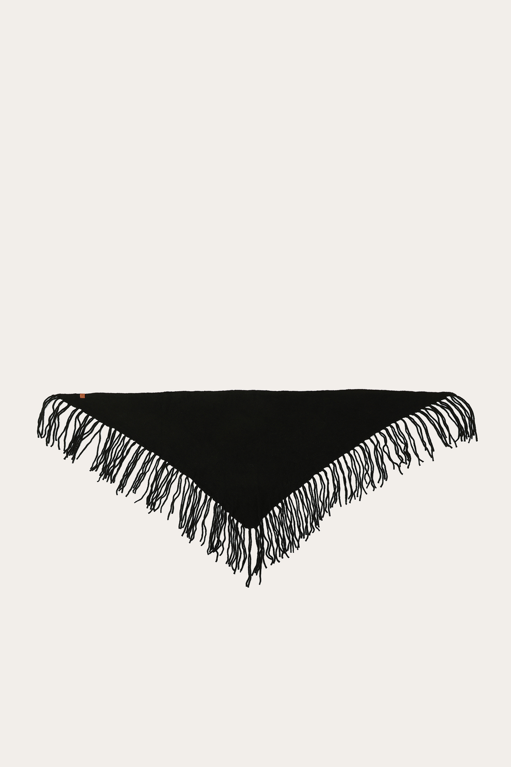 Frye Black Long Fringe Triangle Scarf Black