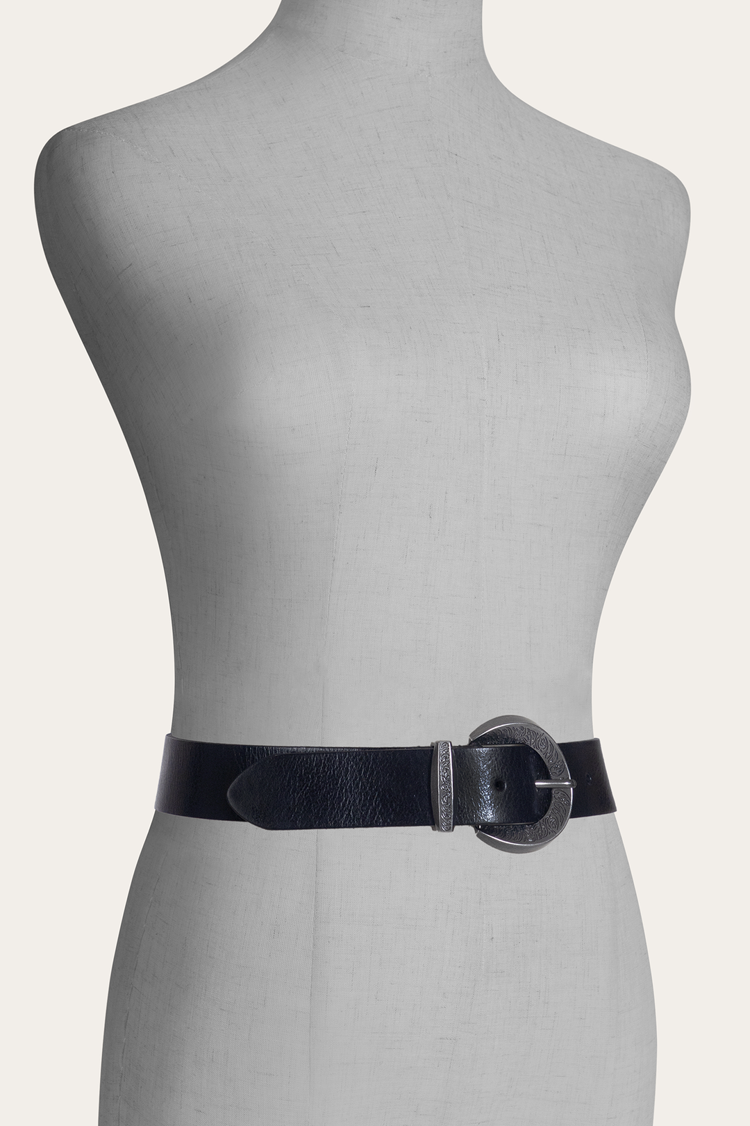 Frye Black 35mm Engraved Buckle Belt Black