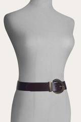 Frye Brown 35mm Engraved Buckle Belt Brown