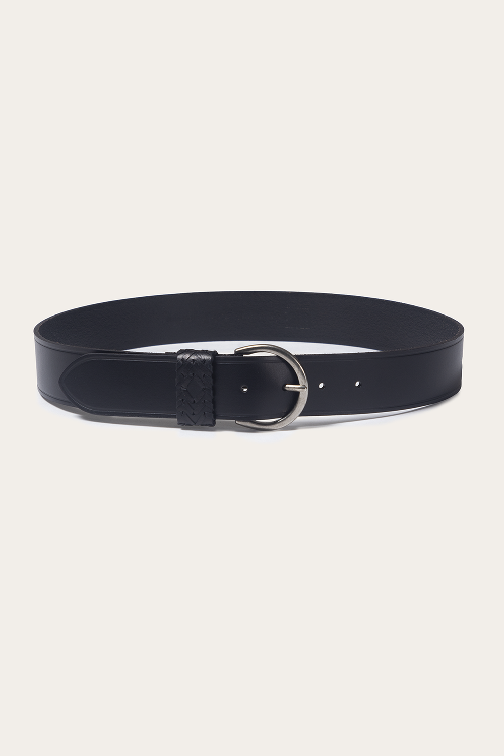 Frye Black 40mm Belt With Woven Keeper Black