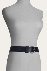 Frye Black 40mm Belt With Woven Keeper Black