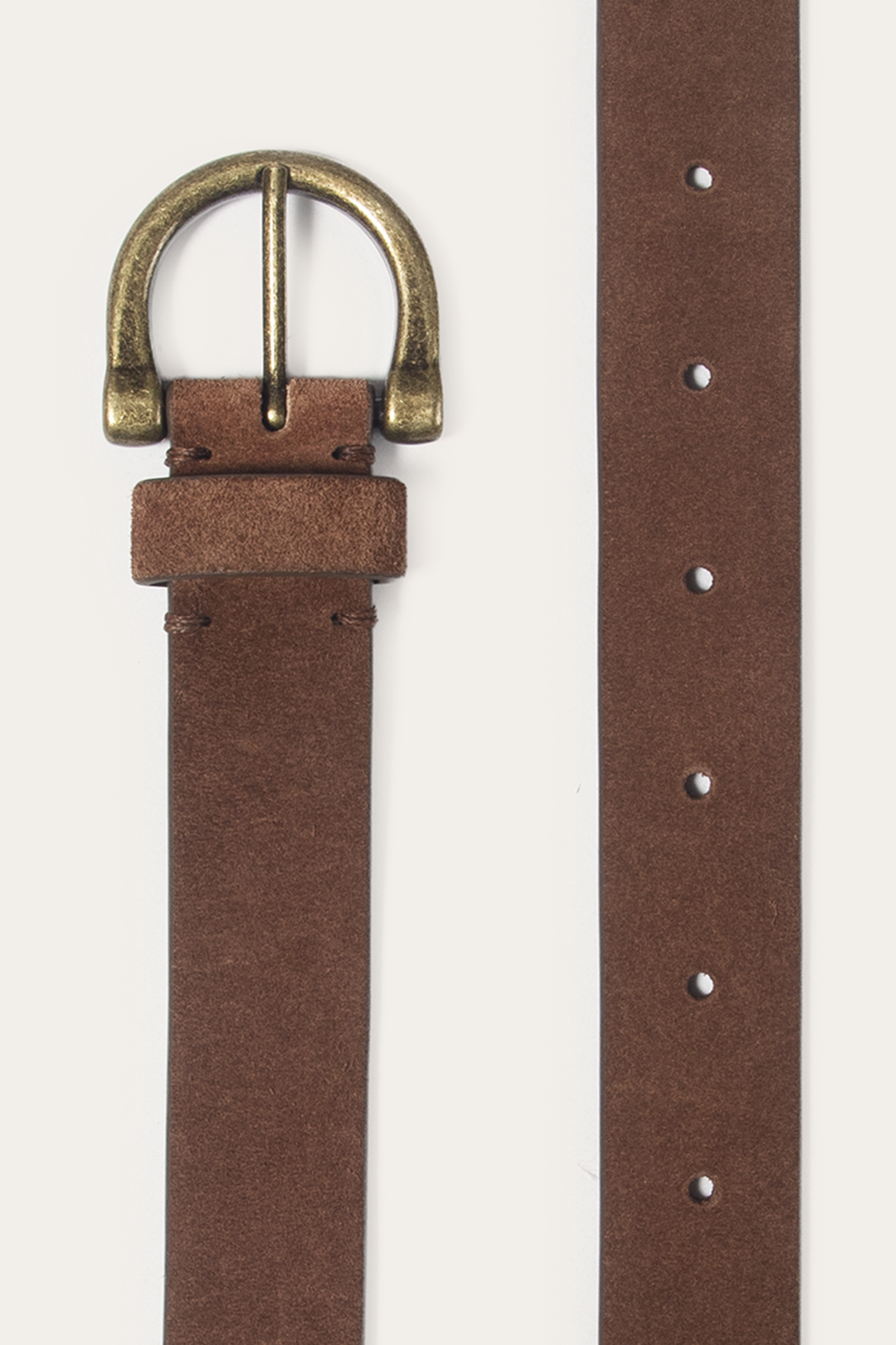 Frye Light Whiskey 25mm Suede Horseshoe Buckle Belt Light Whiskey