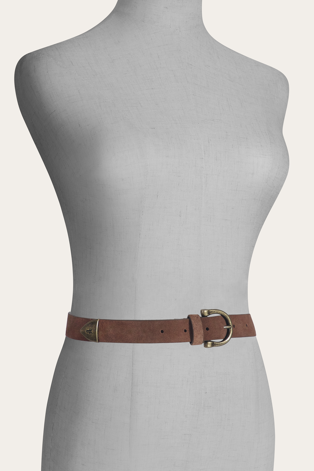 Frye Light Whiskey 25mm Suede Horseshoe Buckle Belt Light Whiskey