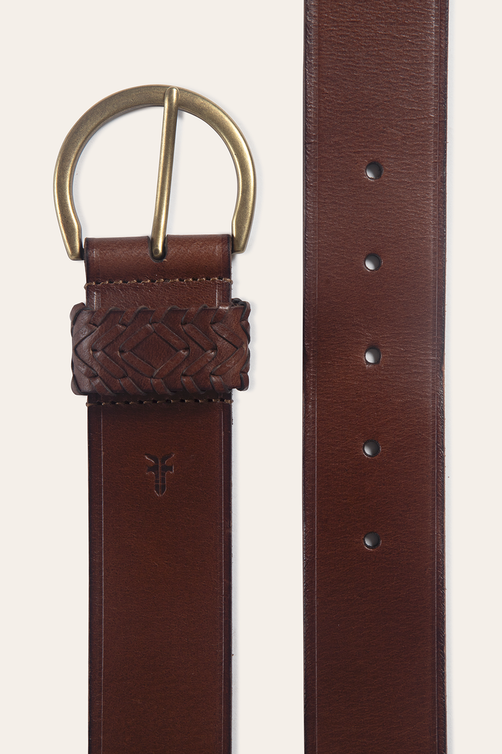 Frye Tan 40mm Belt With Woven Keeper Tan