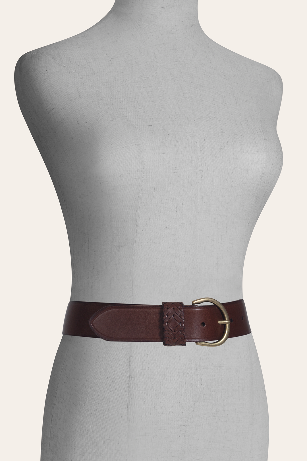 Frye Tan 40mm Belt With Woven Keeper Tan