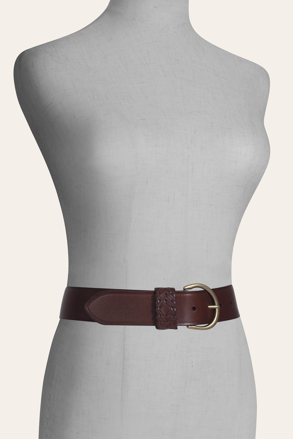 Frye Tan 40mm Belt With Woven Keeper Tan