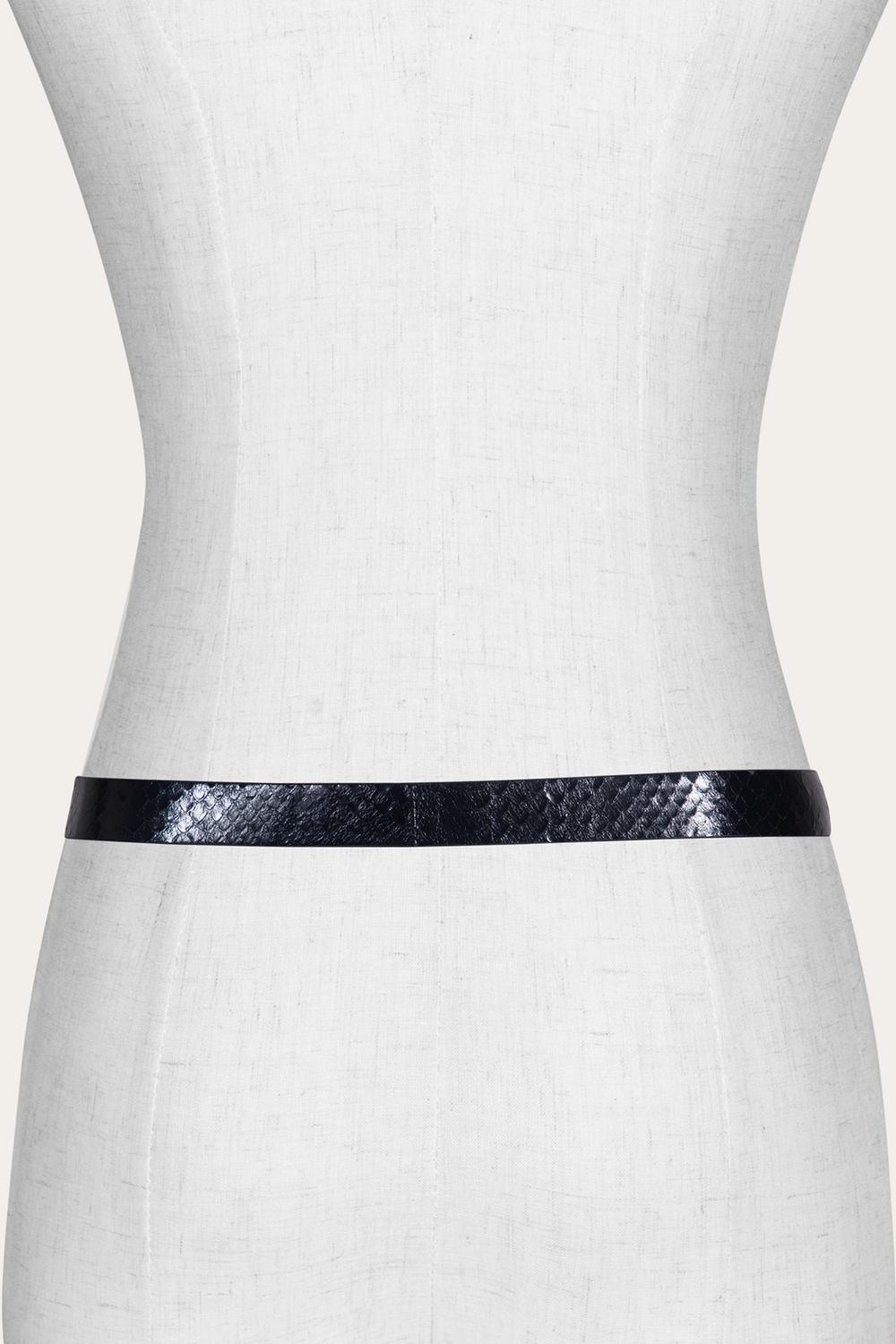 Frye Women’s Black Snake 25mm Horseshoe Buckle Belt With Python Black Snake
