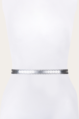 Frye 20mm Silver Leather Belt With 3-Piece Buckle Set Silver