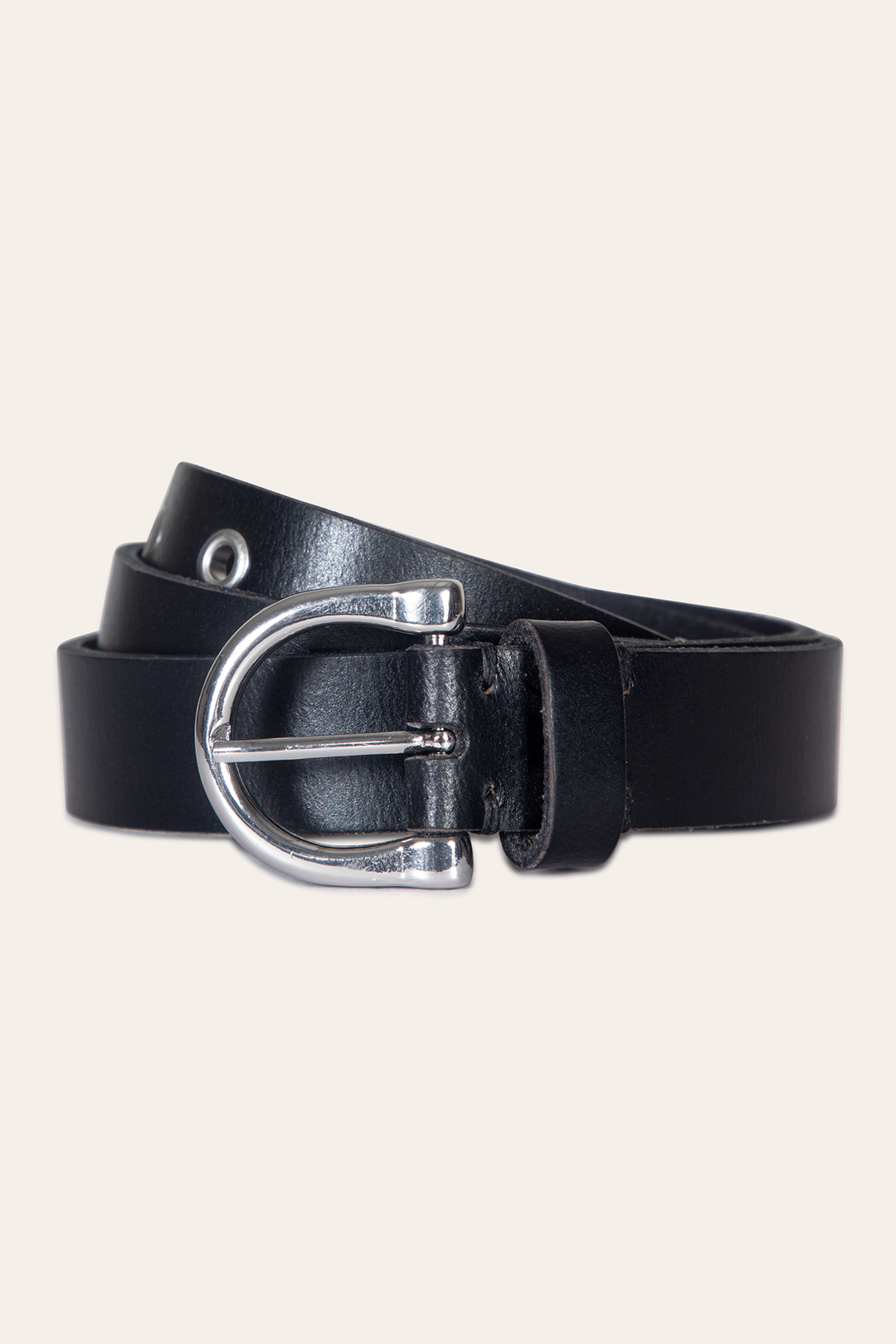 Frye Women’s Black 25mm Horseshoe Buckle Belt Black