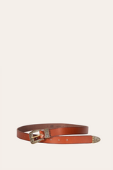 Frye 25mm Tan Logo Western Belt Tan