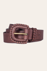 Frye 30mm Brown Leather Belt With Covered Buckle Brown