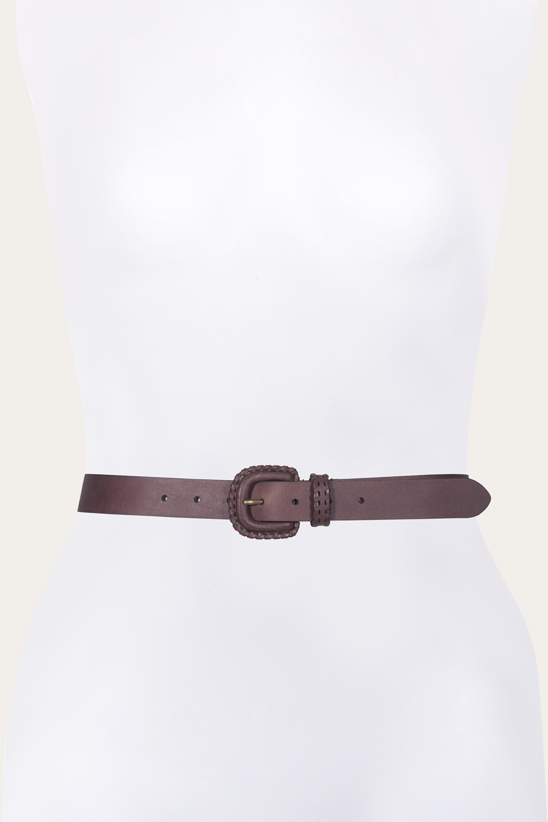 Frye 30mm Brown Leather Belt With Covered Buckle Brown