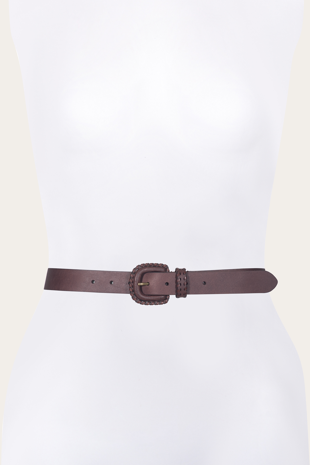 Frye 30mm Brown Leather Belt With Covered Buckle Brown