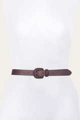 Frye 30mm Brown Leather Belt With Covered Buckle Brown