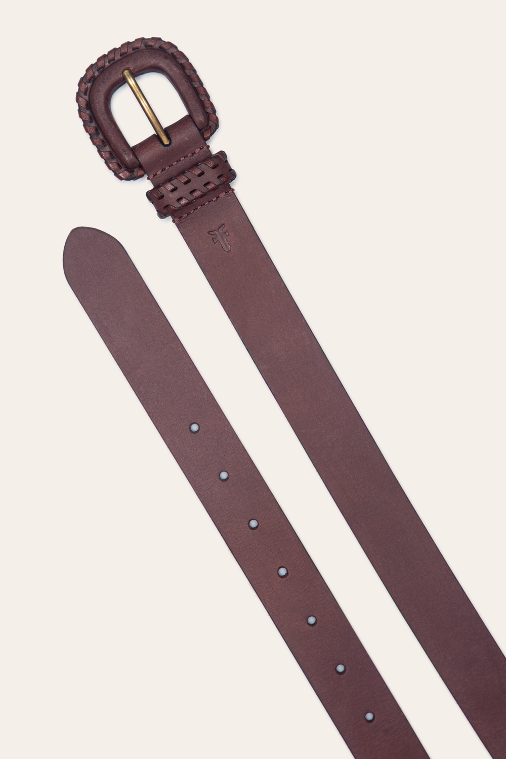 Frye 30mm Brown Leather Belt With Covered Buckle Brown