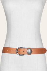 Frye Women’s Beige 35mm Belt With Concho On Loop Beige