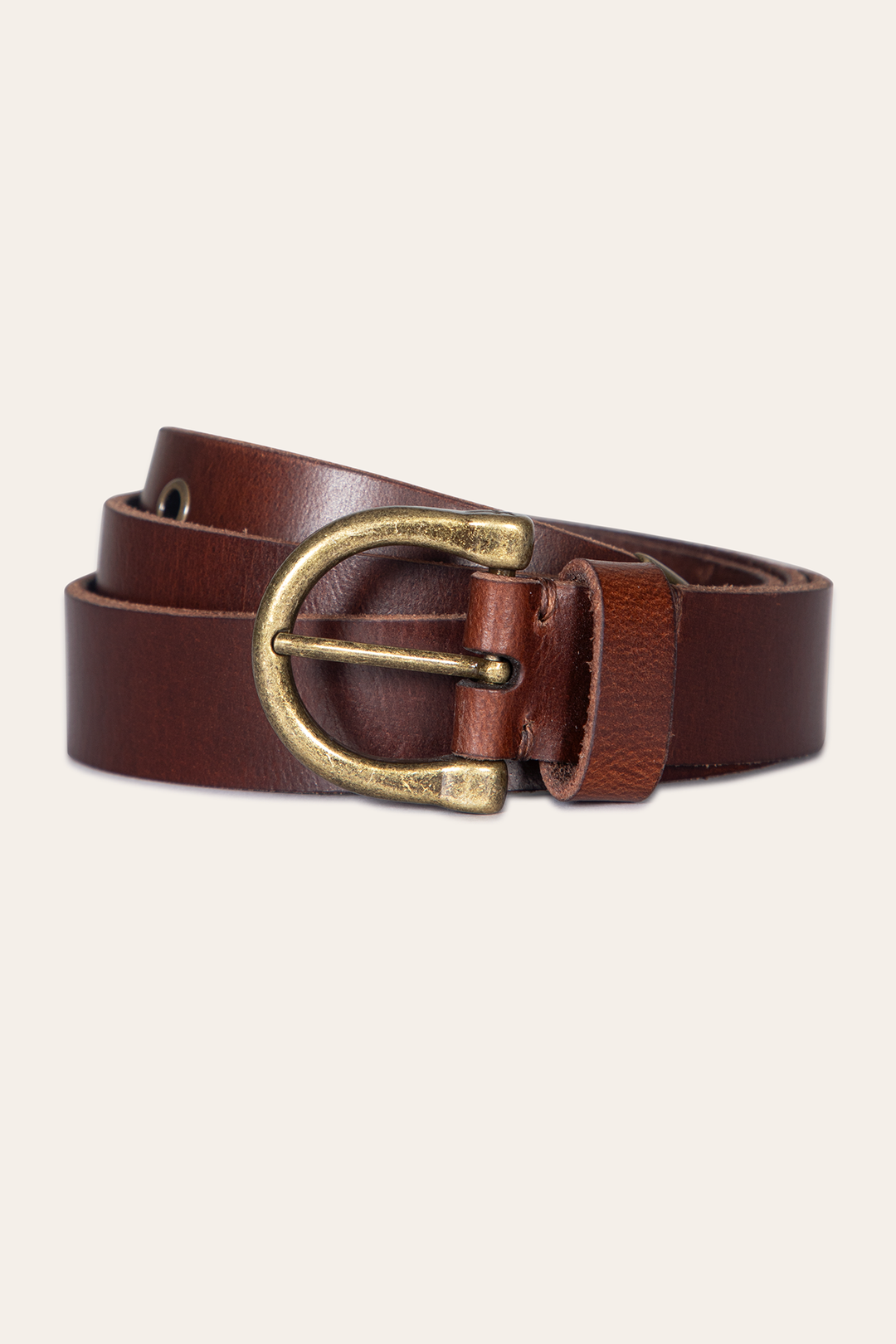 Frye Women’s Tan 25mm Horseshoe Buckle Belt Tan