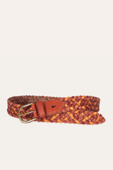 Frye 35mm Tonal Woven Leather Belt in Tan Tan