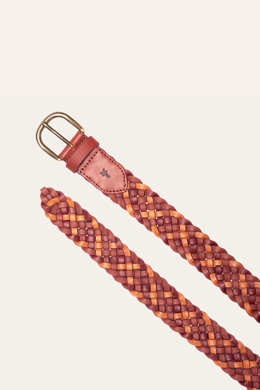 Frye 35mm Tonal Woven Leather Belt in Tan Tan