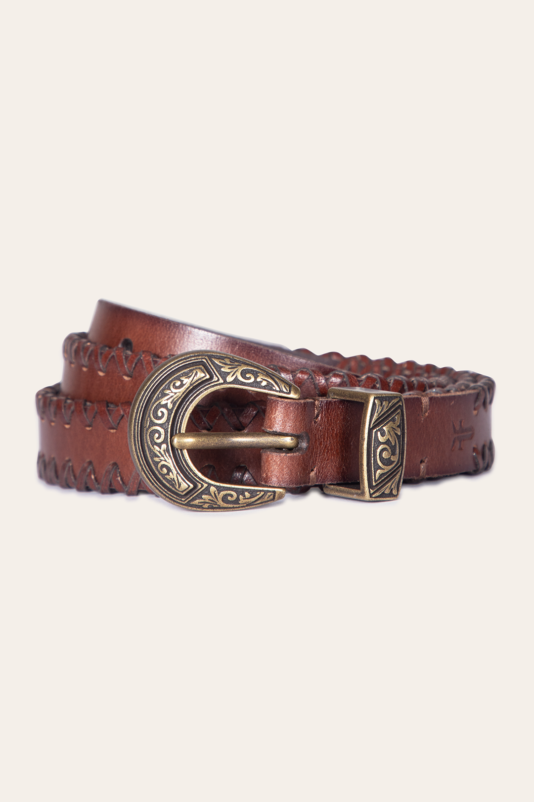 Frye 20mm Tan Leather Belt With 3-Piece Buckle Set Tan