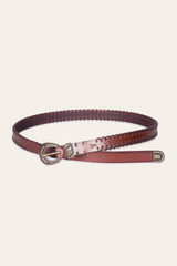 Frye 20mm Tan Leather Belt With 3-Piece Buckle Set Tan