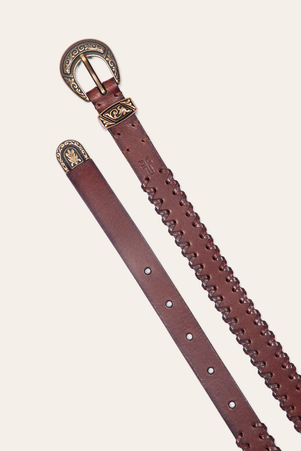 Frye 20mm Tan Leather Belt With 3-Piece Buckle Set Tan