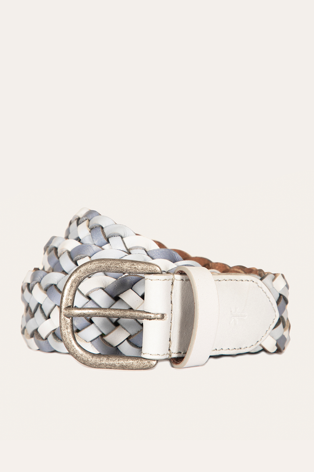 Frye 35mm Washed Denim Woven Leather Belt Washed Denim