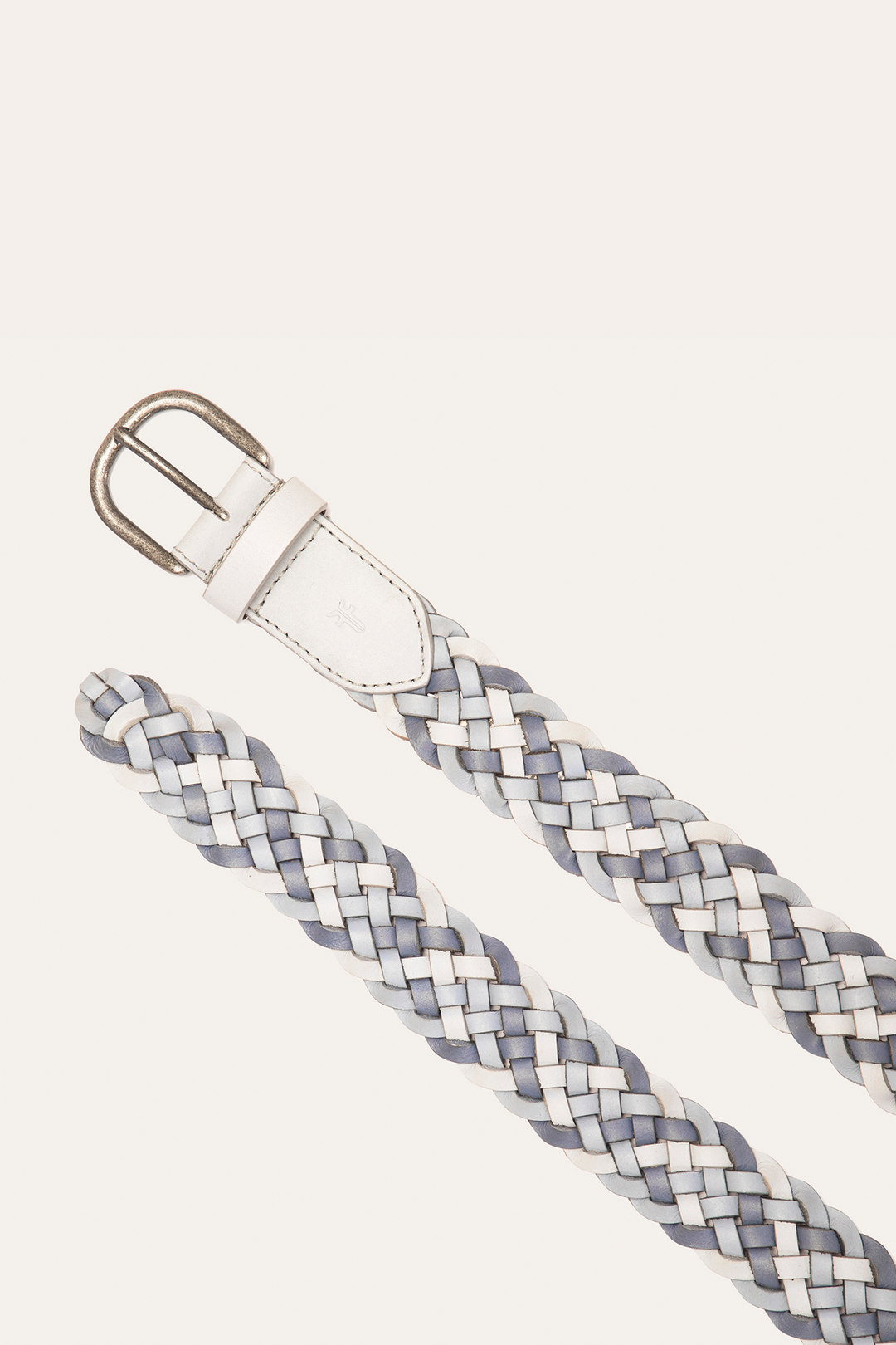 Frye 35mm Washed Denim Woven Leather Belt Washed Denim