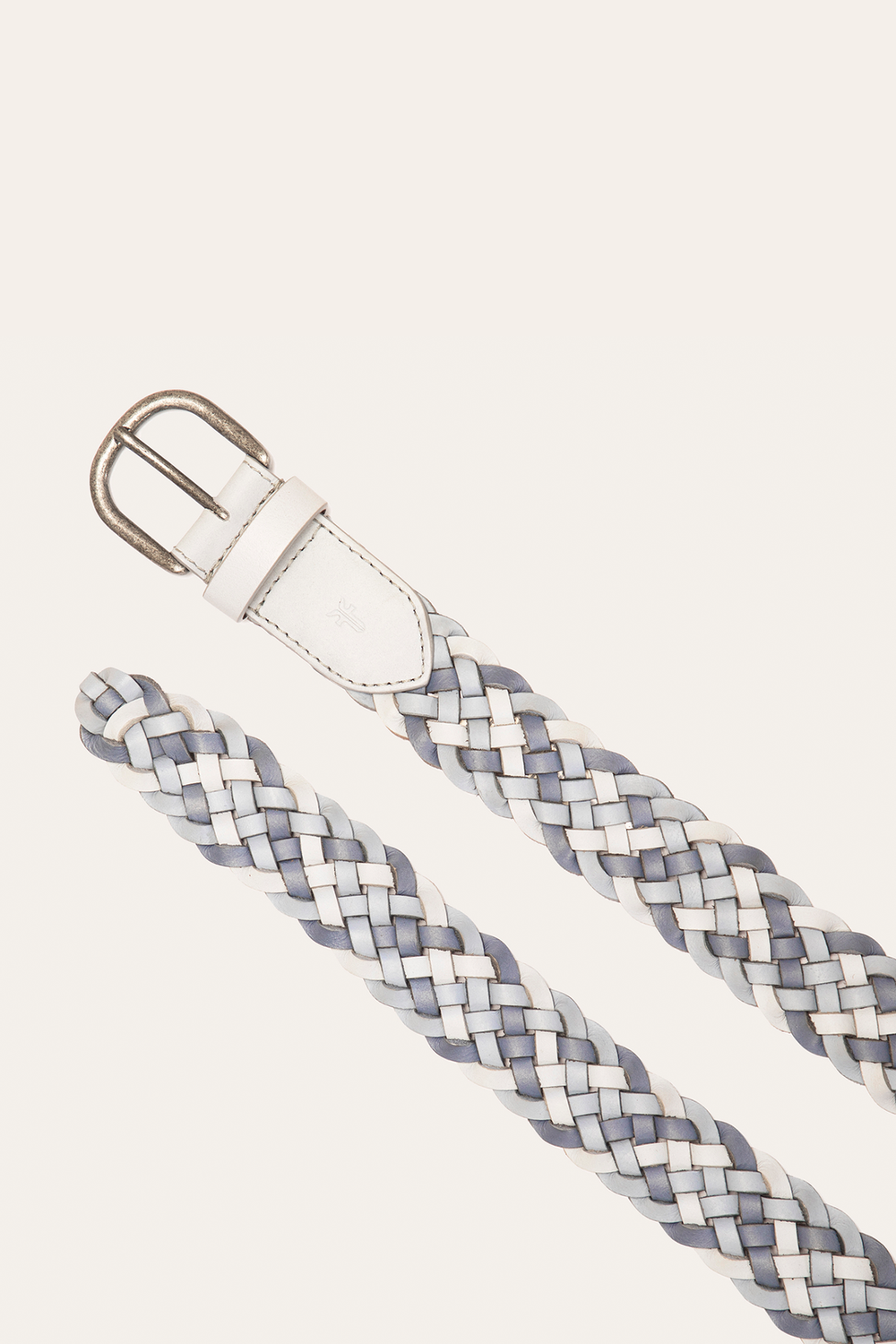 Frye 35mm Washed Denim Woven Leather Belt Washed Denim