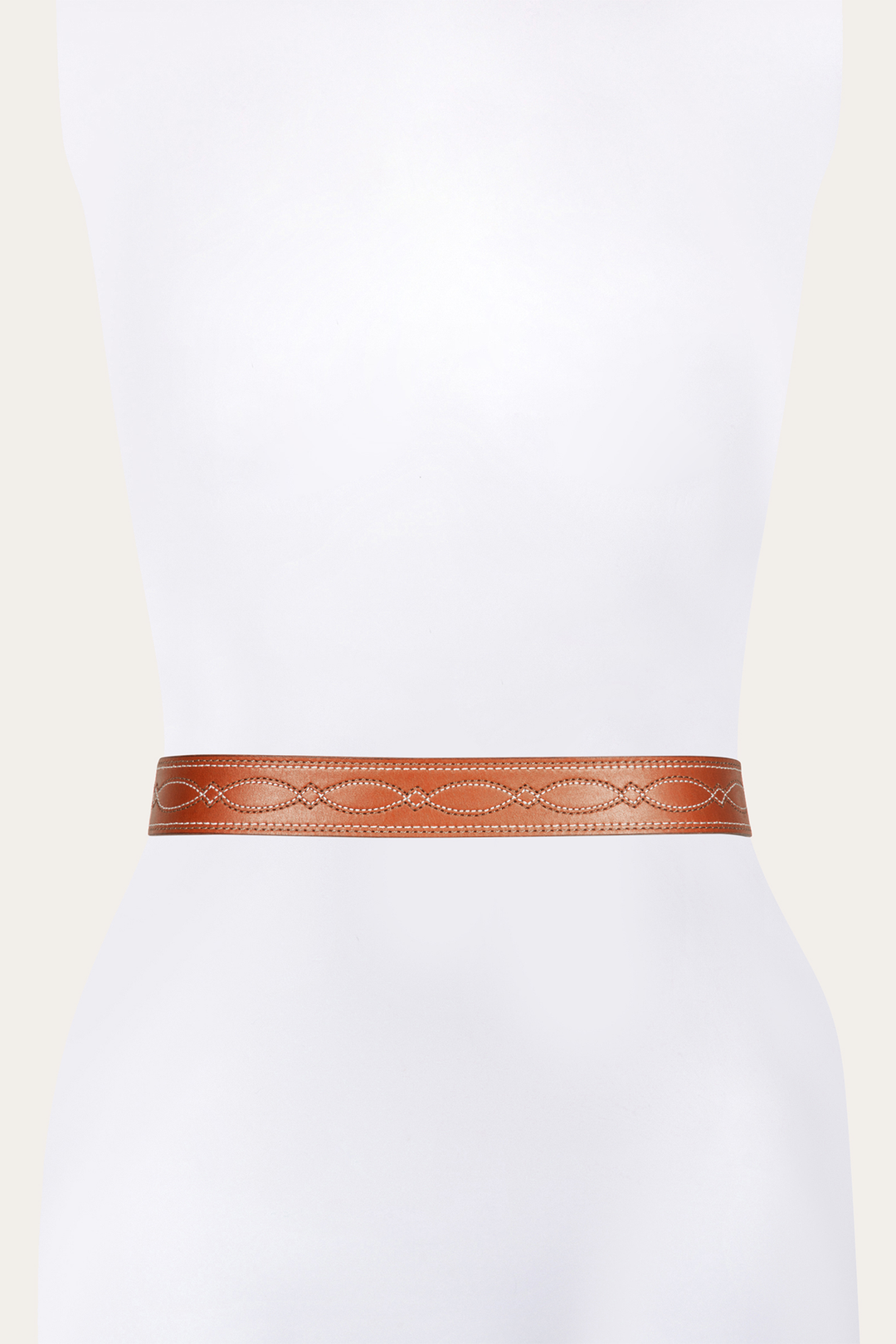 Frye 40mm Tan Belt With 2-Tone Stitch Tan