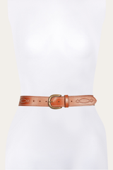 Frye 40mm Tan Belt With 2-Tone Stitch Tan