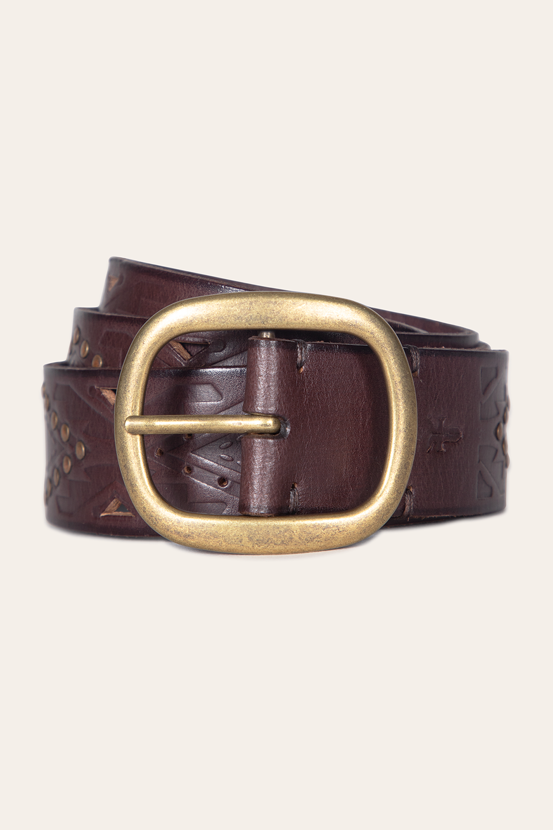 Frye 38mm Brown Southwestern Embossed Belt
