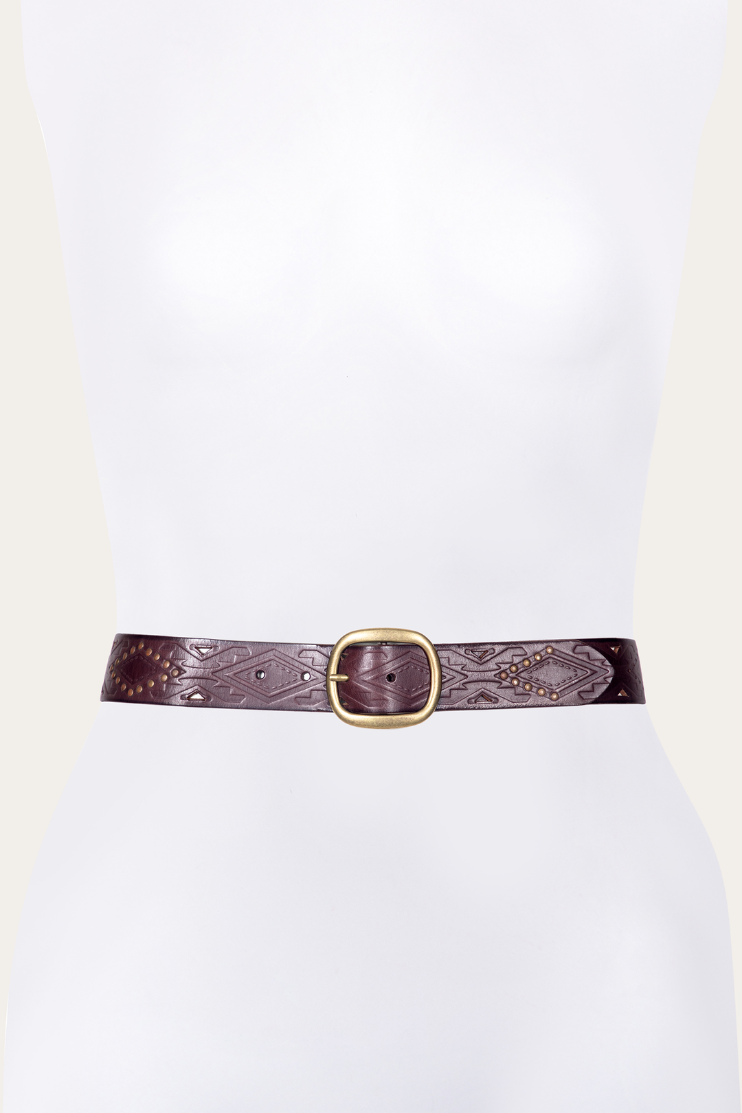 Frye 38mm Brown Southwestern Embossed Belt